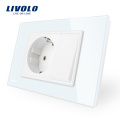 Livolo us / au padrão 16a tomada de parede com um botão interruptor vl-c9c1eu1k-11/12